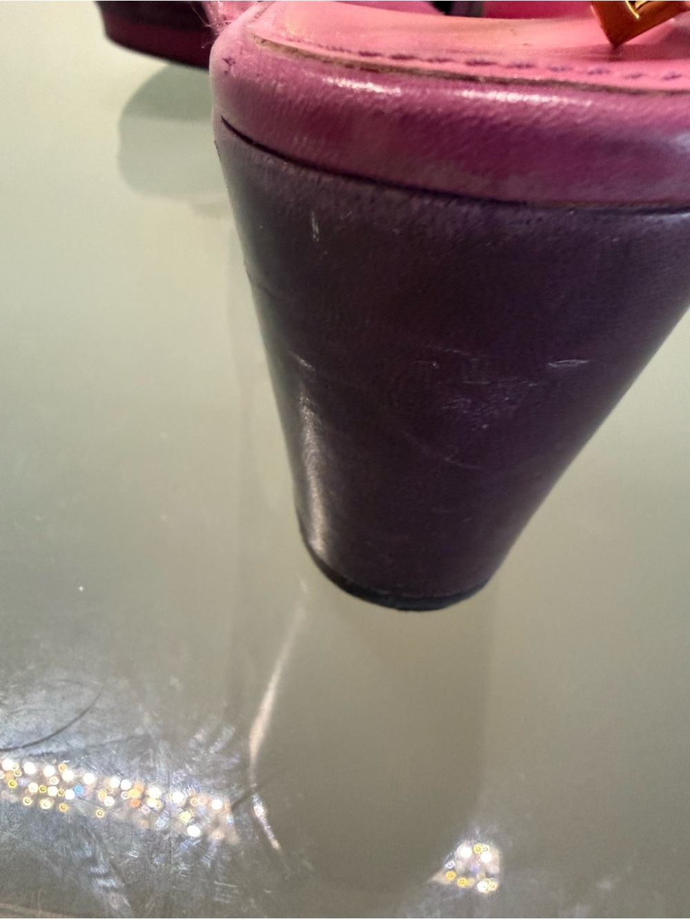 Prada Fuchsia and Deep Purple Two-Tone Platform Sandals - Picture 11 of 14